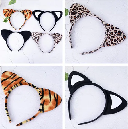 

1 PC Fashion Leopard Plush Headband Cute Cat Ear Hair Accessories For Women Girls Headwear Easter Dance Party Fantastic Hairband