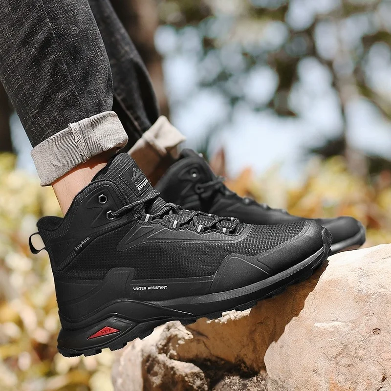 SALUDAS Waterproof Men Boots Warm Plush Snow Boots Outdoor Non-slip Hiking Boots High-top Men's Casual Sneakers Winter Sneakers