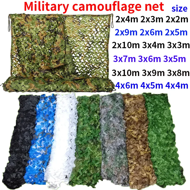 Military camouflage net hunting camouflage net for awning gazebo, car tent, garden sun net, camouflage mesh white army green