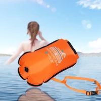 20l inflatable swim buoy drybag pvc swimming float water sport safety bag double air bag with waist belt storage safety pouch