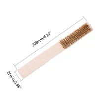 copper wire brass briste wood handle wire scratch brush 208mm for metal cleaning for home improvement cleaning supplies