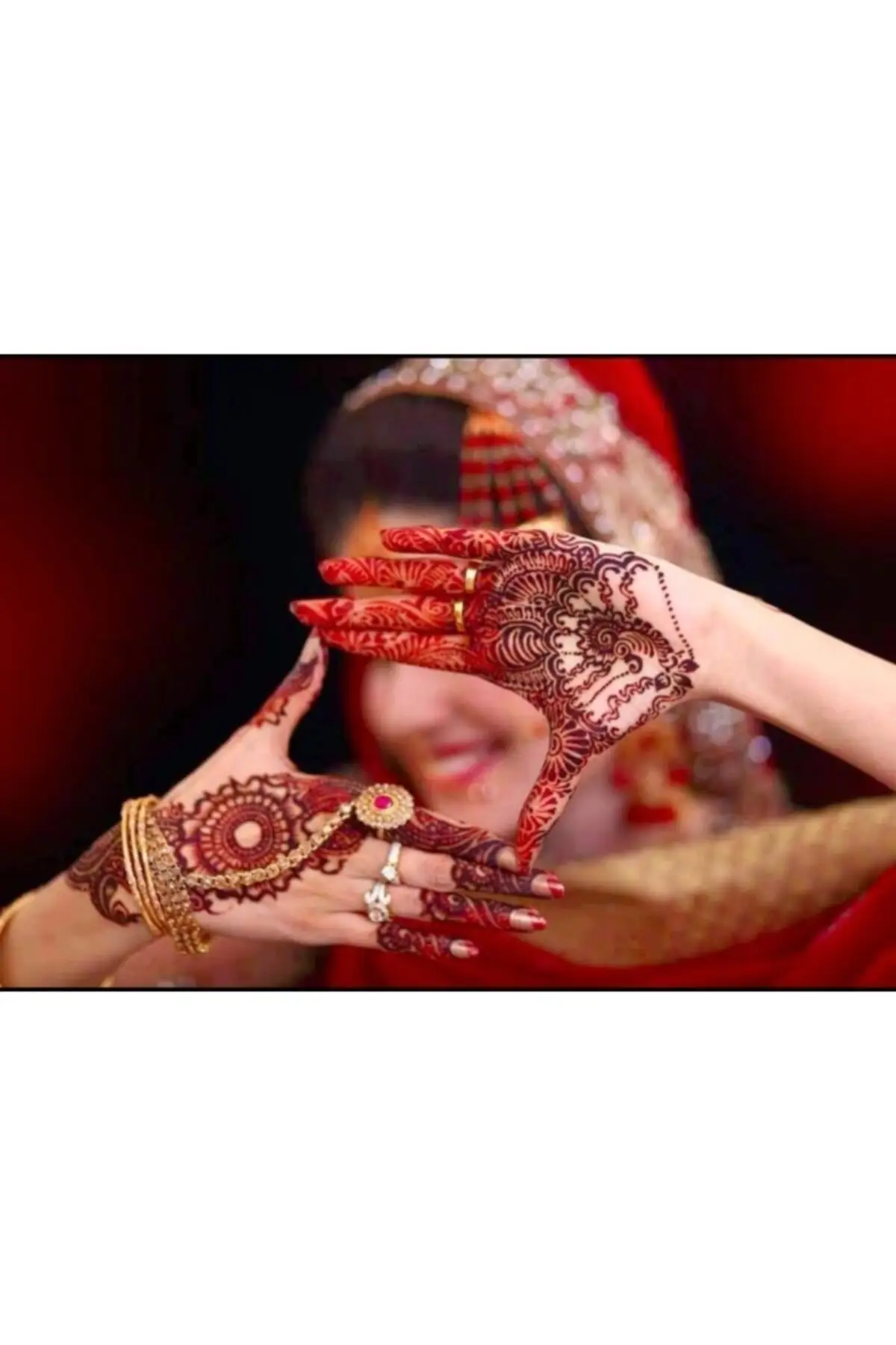 

Sehnaaz Indian henna 25G-Red henna bride veil welon