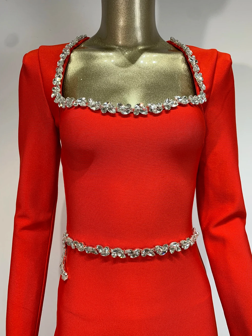 2025 женское сексуальное платье знаменитостей с длинным рукавом и квадратным