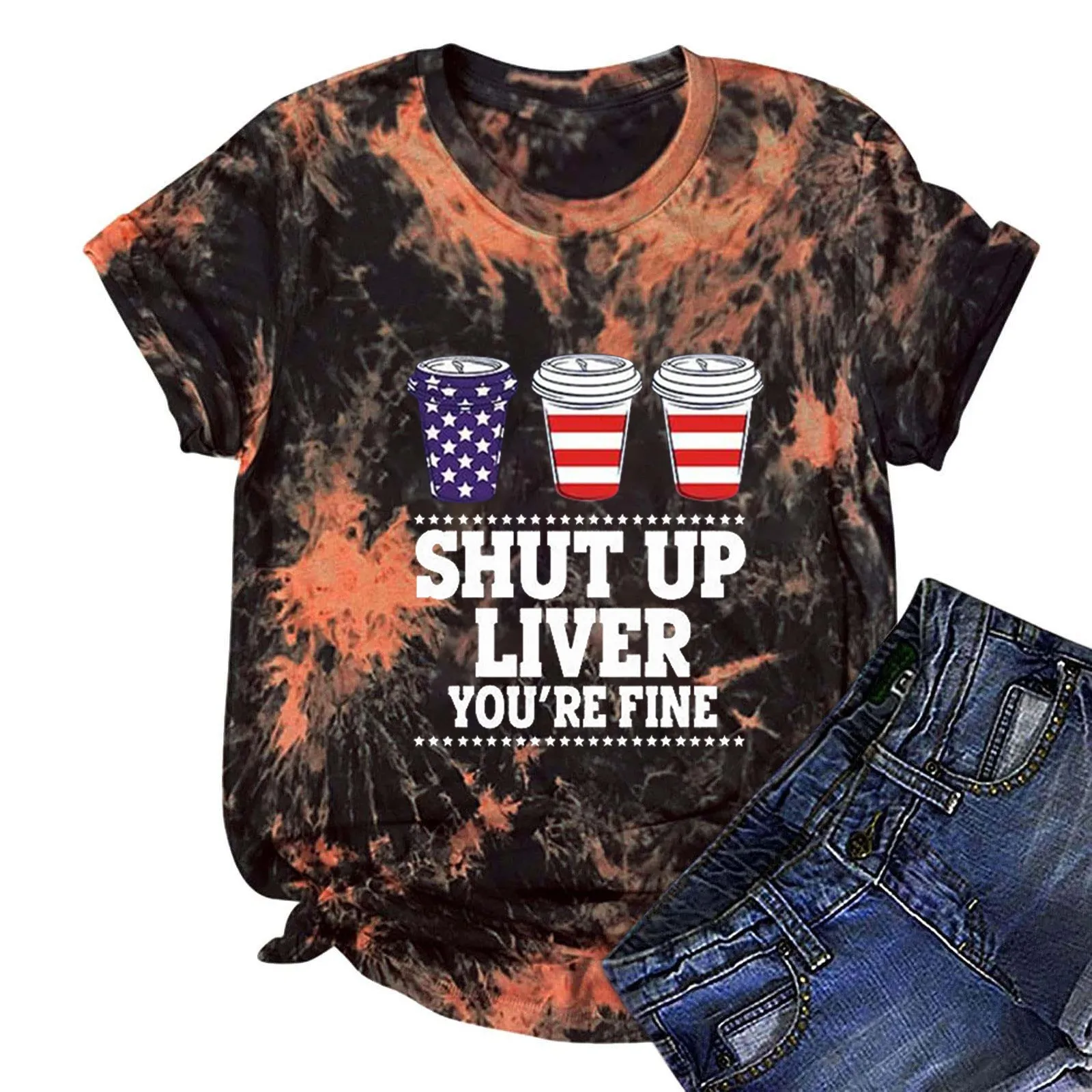 Футболка женская с круглым вырезом и коротким рукавом Повседневная рубашка