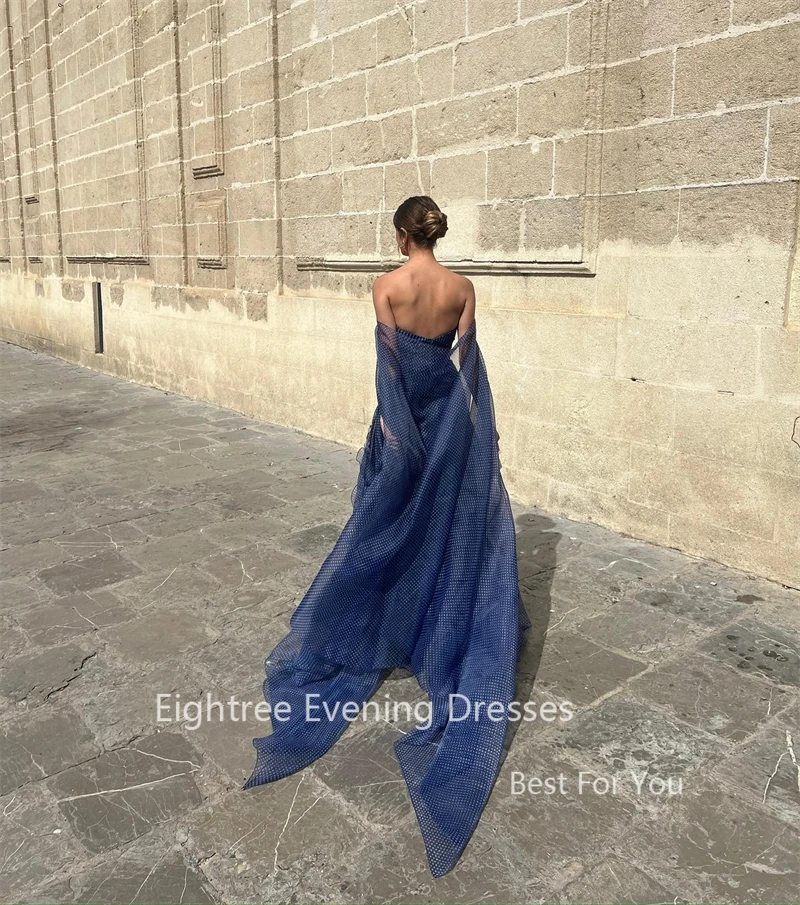 Современные пляжные вечерние платья с открытыми плечами темно-синее платье в