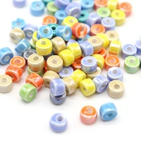 4x6mm round flat ceramic beads for jewelry making necklace earring handmade spacer procelain beads wholesale