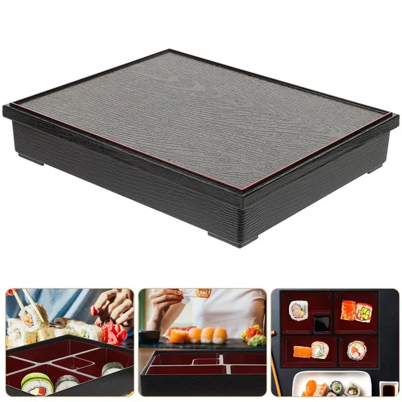 

Box Bento Japanese Lunch Sushi Containers Food Boxes Tray Container Meal Serving Storage Prep Plastic Snack Adults Wood