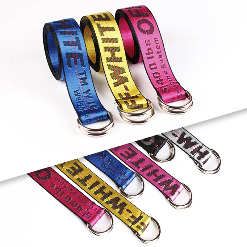 

2023 Fashion Letters OFF Black and White Belts Personality Trend Men Canvas Belt Women Outdoor Sports Belt Birthday Gift