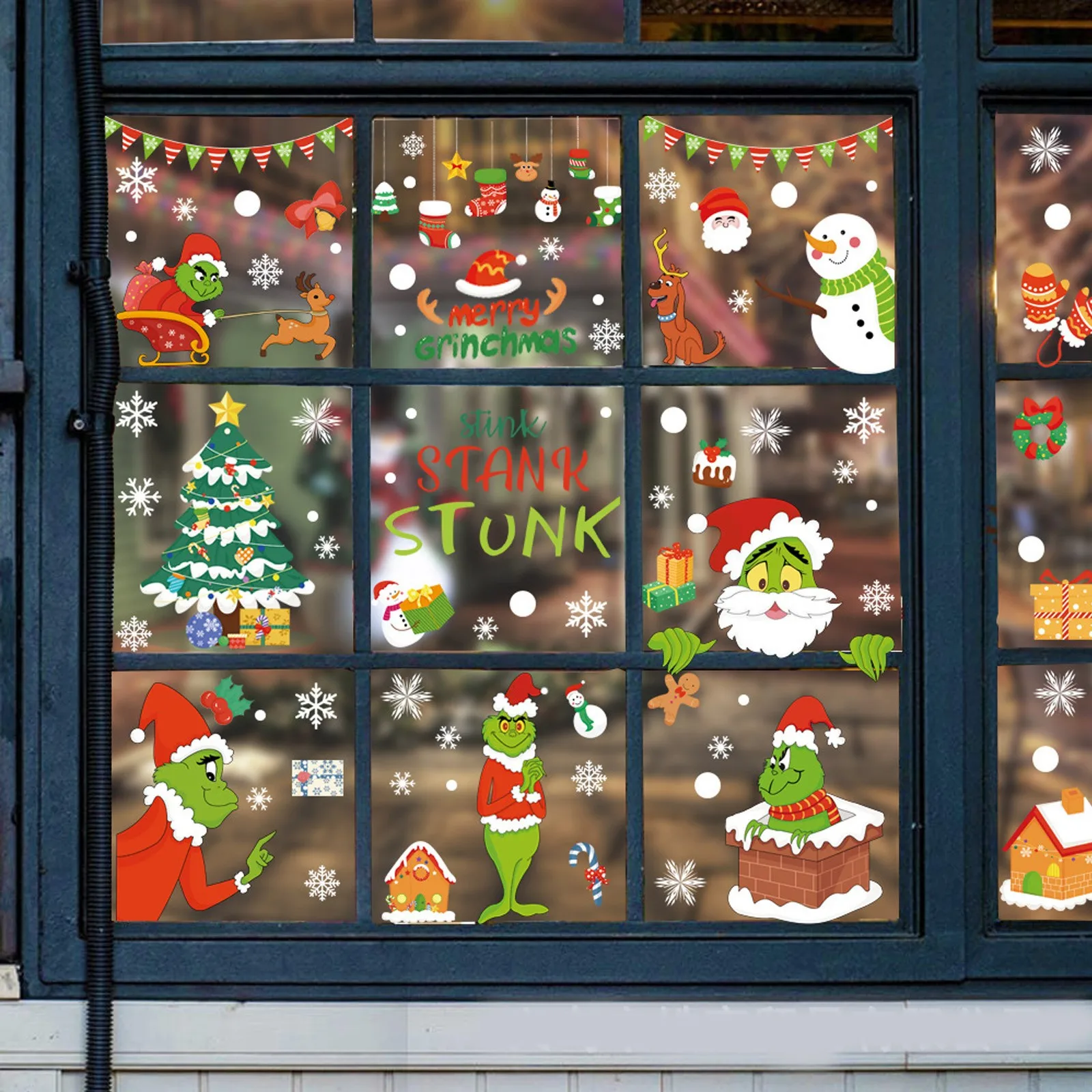 Рождественская наклейка для оформления заднего вида на стекло новинка 2024 года