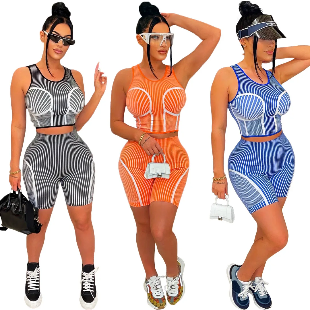 Летние одинаковые комплекты из двух предметов сексуальный женский повседневный