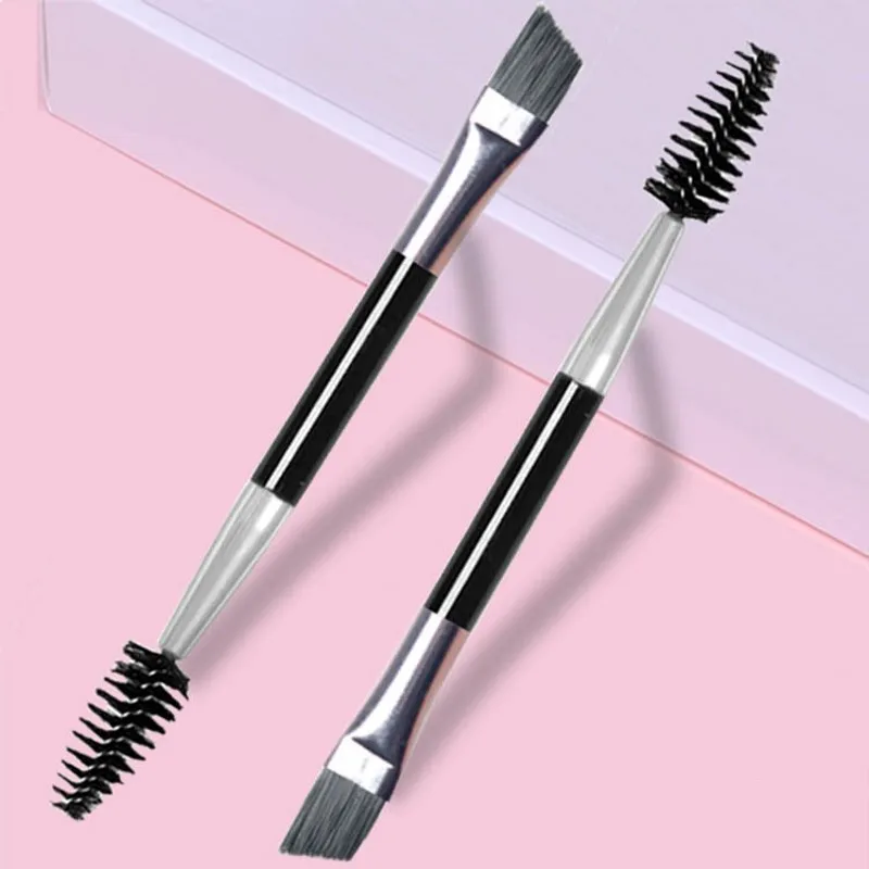 

Double Ended 2 in 1 Eyelashes Eyebrow Brush Mascara Wand Applicator Black Lashes Eyelash Extension Tools Plastic Makeup Brushes