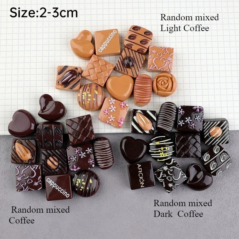 

5/10 шт. реалистичные детали для шоколадных конфет в стиле деко, большие смоляные кабошоны с плоской задней частью для скрапбукинга, миниатюрный декор своими руками