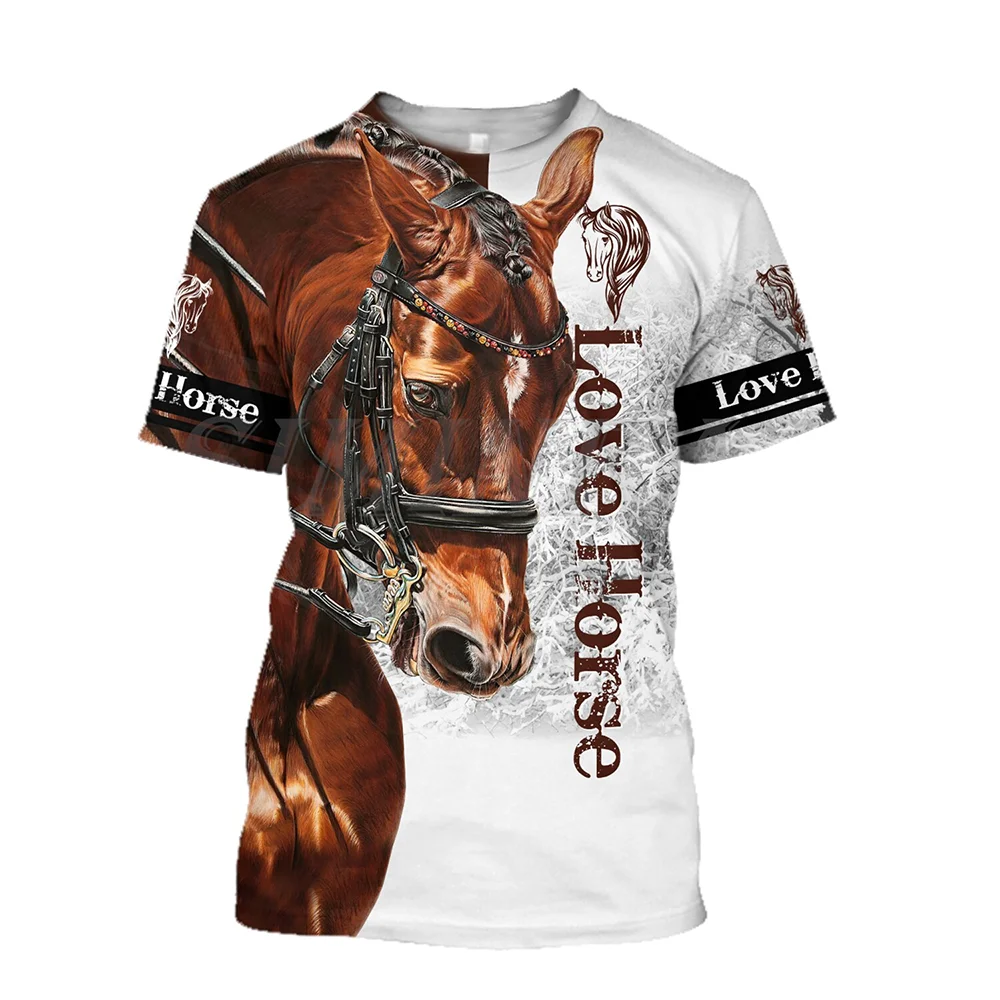 

3D Printing Horse Shirt Unisex Fashion Women's Tee Shirt Large Loose O-Neck T-Shirt Casual Short Sleeve T Shirt Horse Clothes