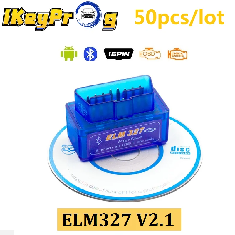 50 шт./партия ELM327 Bluetooth интерфейс V2.1 OBD2 автомобильный Профессиональный