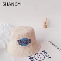 new korean version all match childrens english print fisherman hat