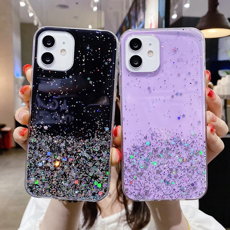 

Luxury Shiny Bling Glitter Soft Phone Case For iPhone 14 13 12 11 13mini 12mini 14Pro 14Max X XS XR 6 7 8 14Plus Silicone Cover