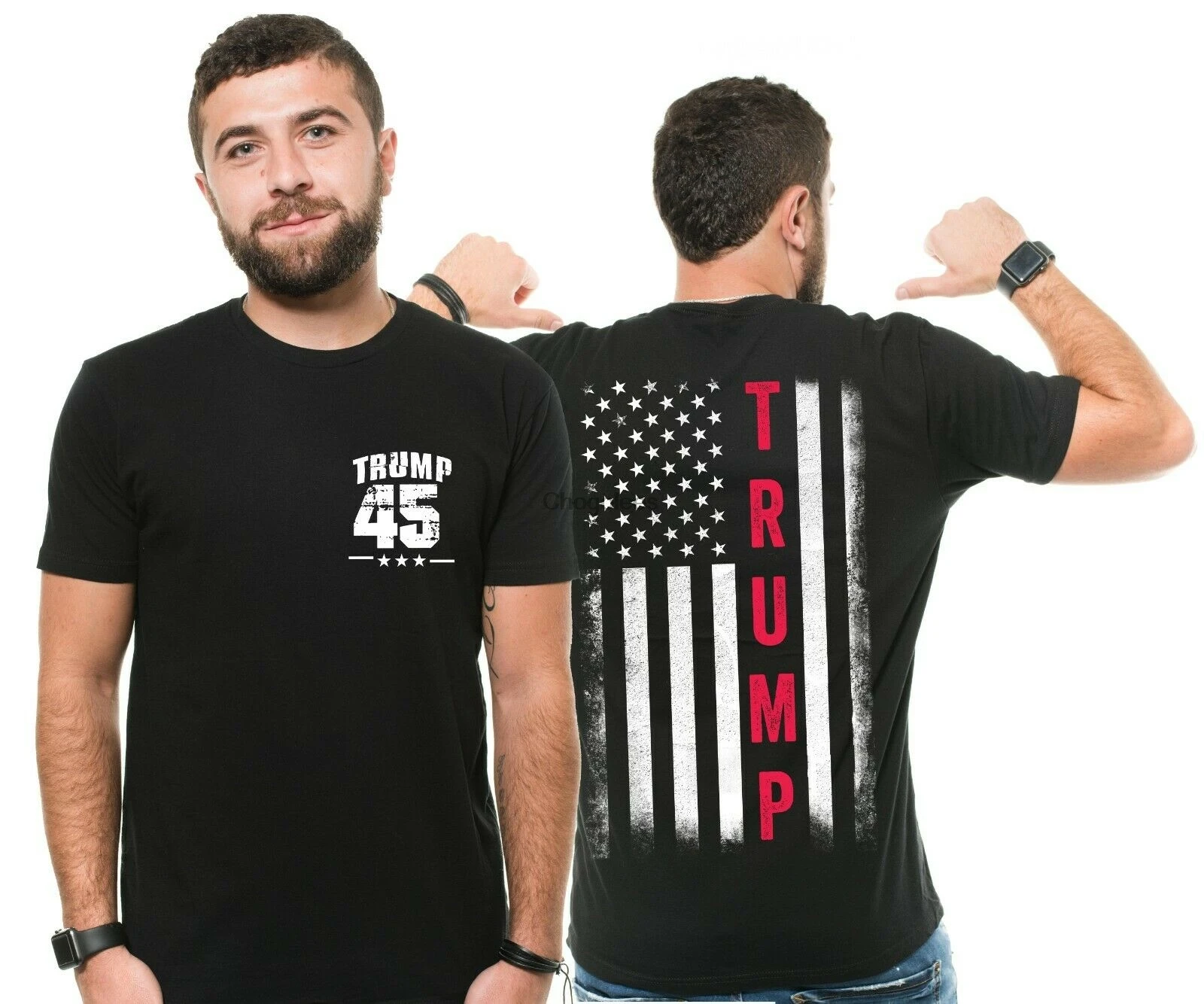 Футболка с изображением флага США Трампа 45 президента 2024 |