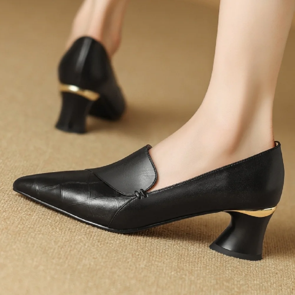 [EUNICE yun】новые весенние/осенние женские лоферы с острым носком туфли на массивном