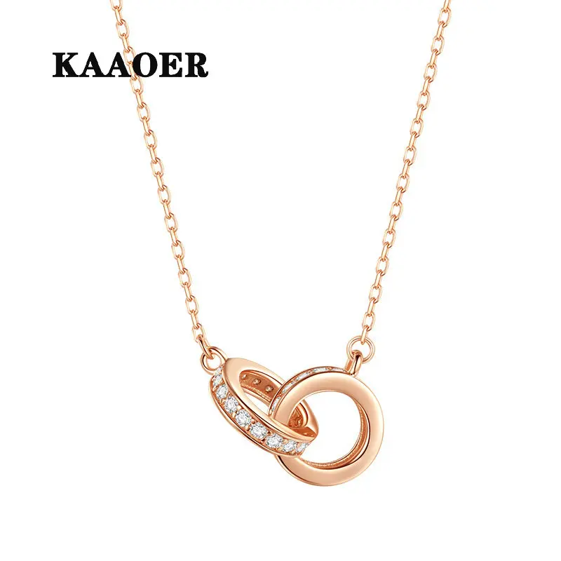 

KAAOER 2022 NEW 100% S925 Transport explosion-style necklace for women double link clavicle chain for women's Valentine's Day
