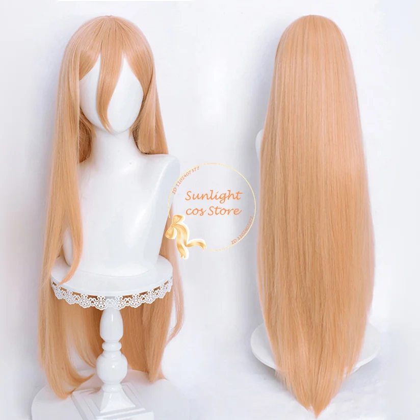 Парик для косплея аниме Power 100 см прямой оранжевый розовый парик термостойкие