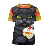 unisex 2022 popular new 3d printing animal cat t shirts for men women cute cats casual all match short sleeved t shirts tops tee
