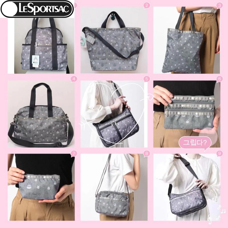 

Kawaii Totoro Anime Cartoon Lesportsac Co-Branded Cosmetic Bag Hand Shoulder Bag Messenger Bag Backpack