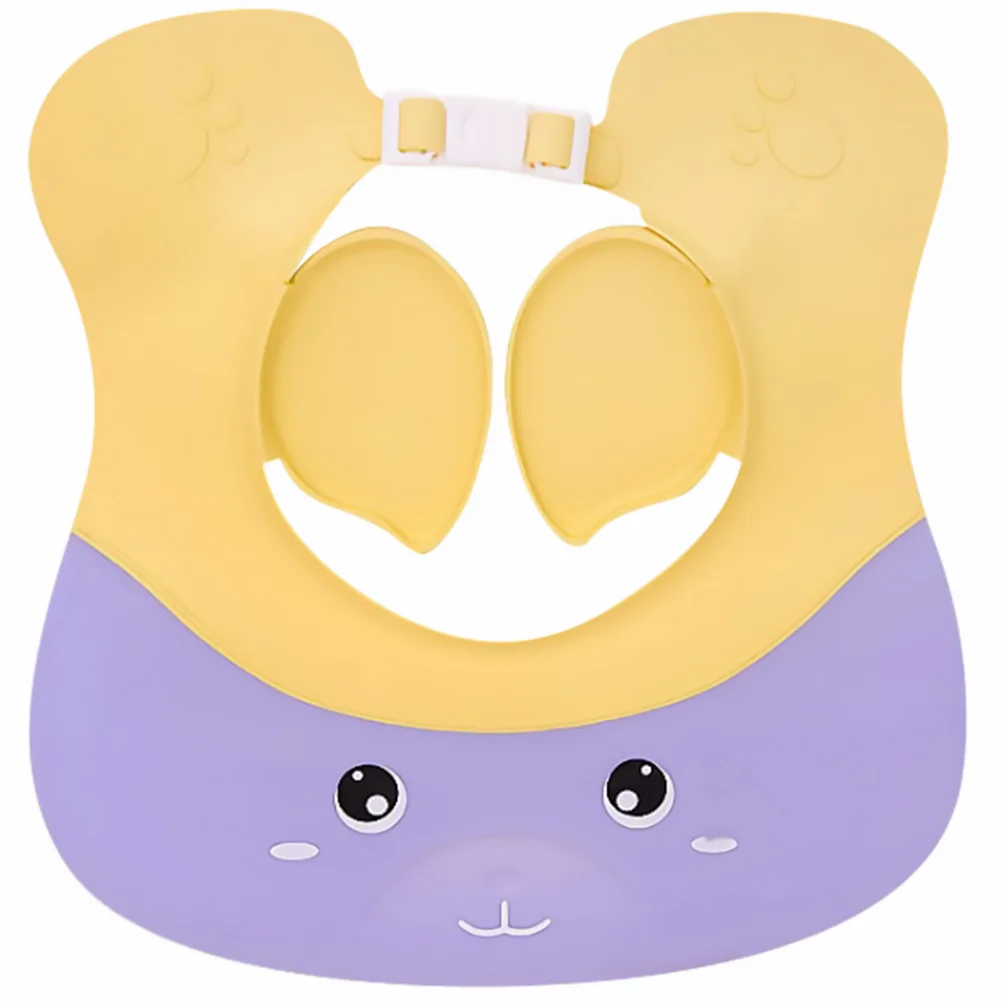 

Shower Cap Bathing Cap Adjustable Visor Hat Shampoo Shower Protection Bath Cap for Toddler Children Kids Yellow Purple