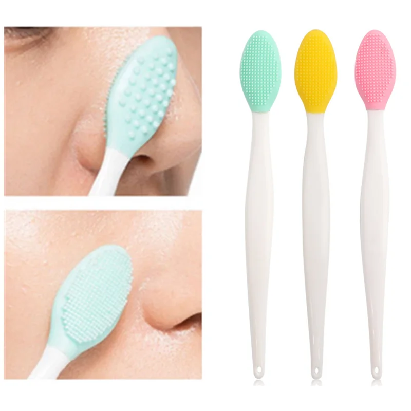 

4PCS Lip Face Silicone Brush Double-Sided Soft Exfoliating Nose Cleaner Blackhead Removal Beauty Skin Care Wash Scrub Massager