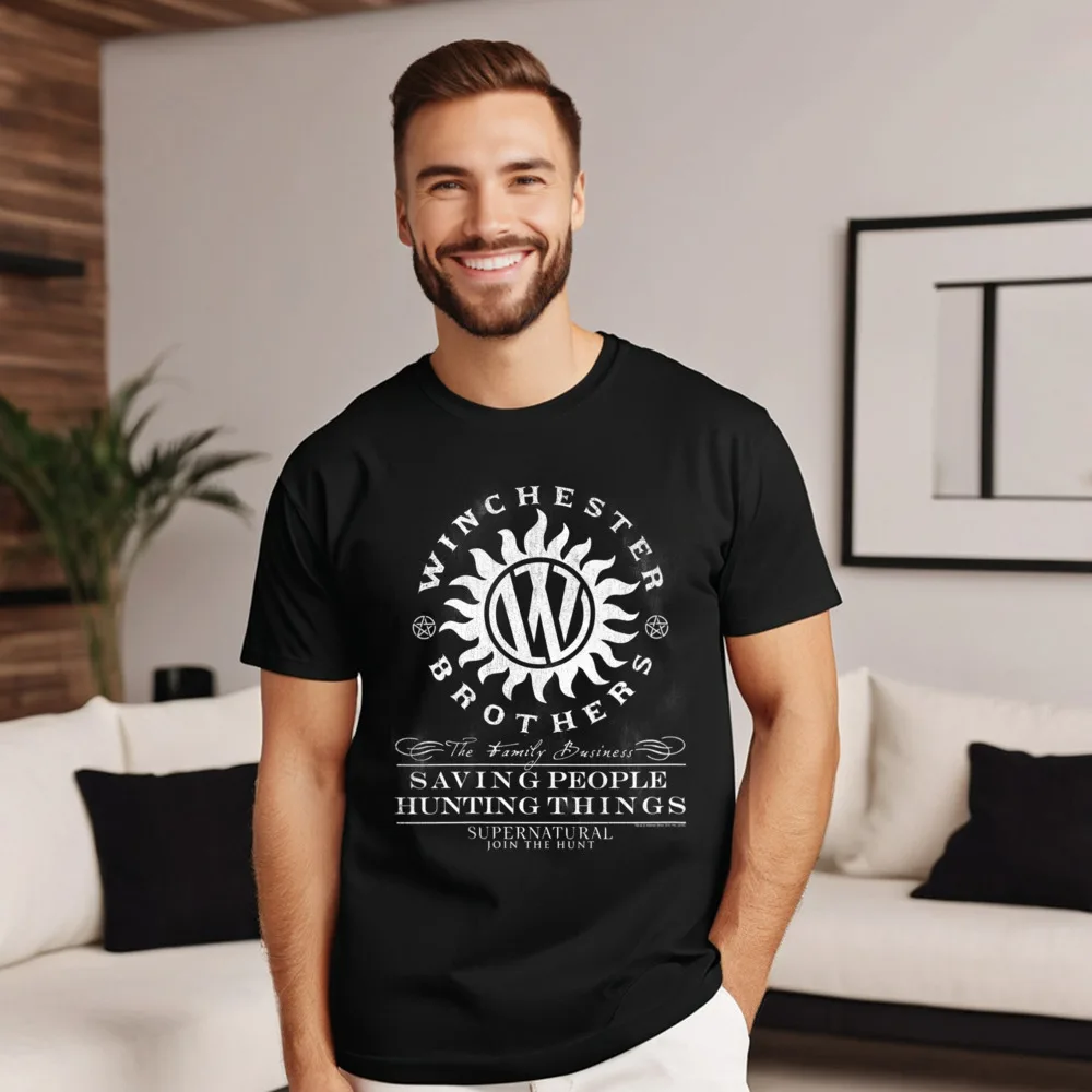 Womens Supernatura Winchester Anti Possession T Shirts Funky Mens Christmas Tees Normal T-Shirt Crewneck 100% Cotton Fabric