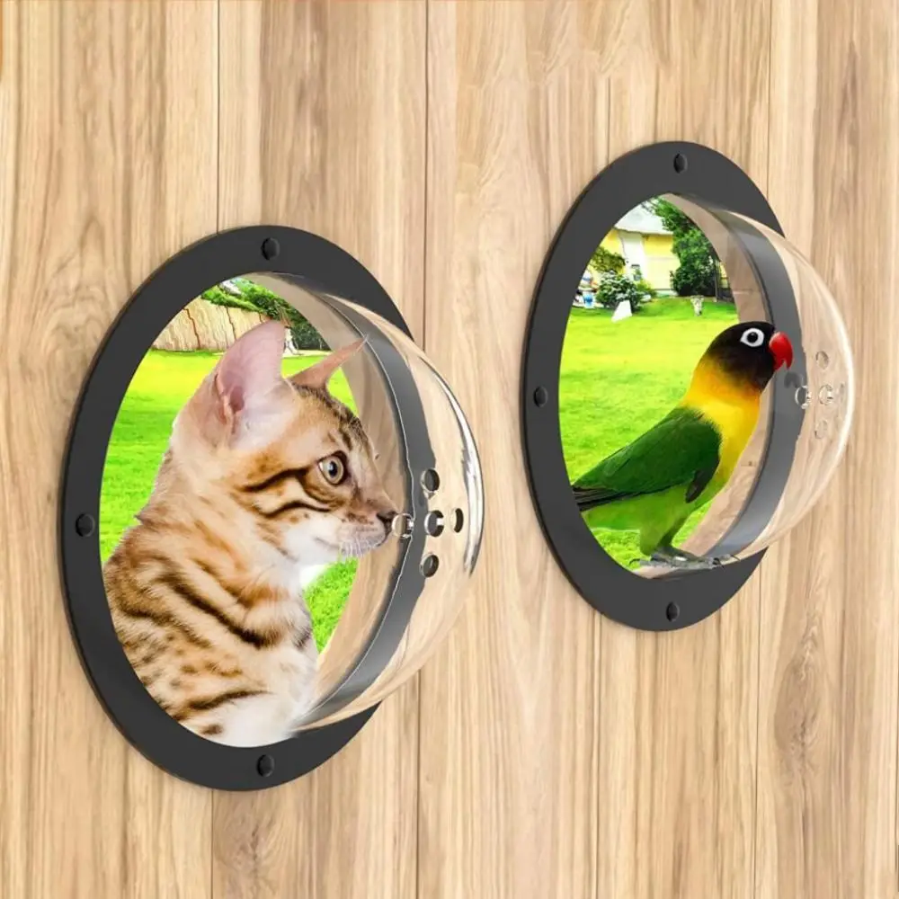 

Transparent Pet Peek Window Practical Dome Acrylic Cat House Window With Air Holes Cat Viewing Window Kitten