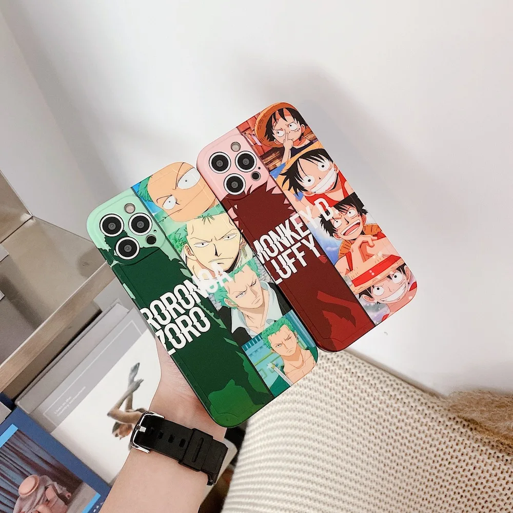 

Luffy Zoro One Piece Аниме чехлы для IPhone 13 12 11 Pro X XS XR Max 7 8 Plus SE мягкий IMD чехол для телефона Coque