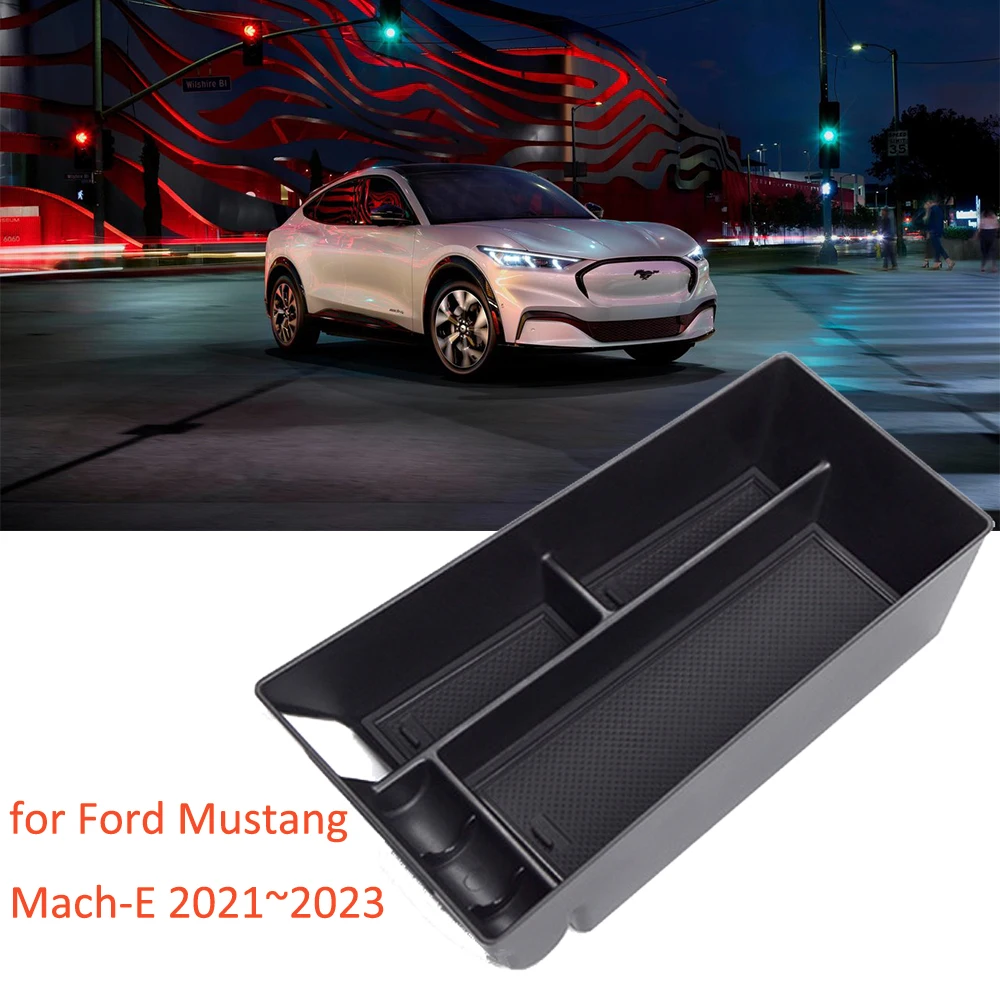 

Car Center Armrest Storage Box for Ford Mustang Mach-E 2021 2022 2023 Center Console Flocking Organizer Containers Auto
