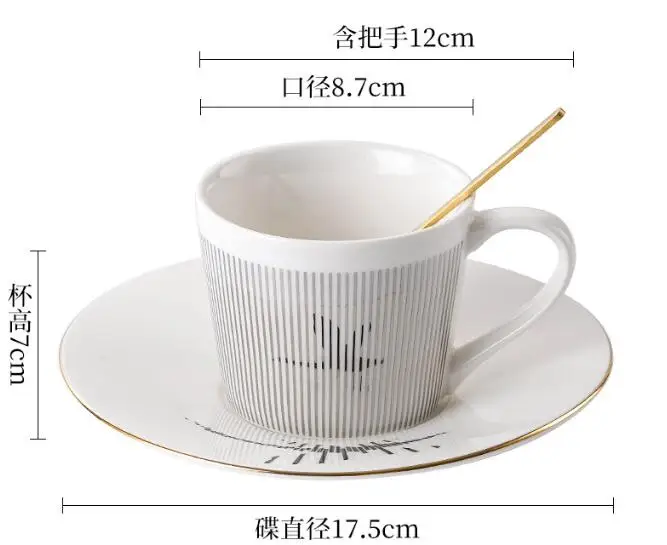 

Ins Style Зеркальное отражение Кофейная чашка Тарелка Роскошный сервиз для послеобеденного чая Керамическая кружка с лошадью/оленем/колибром