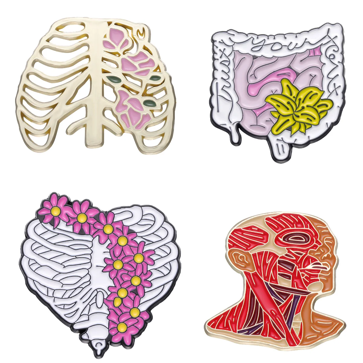 

4pcs/set Doctors Nurses Enamel Brooches Human Organ Pin Clothes Backpack Lapel Badges Fashion Jewelry Accessories Souvenir Gifts