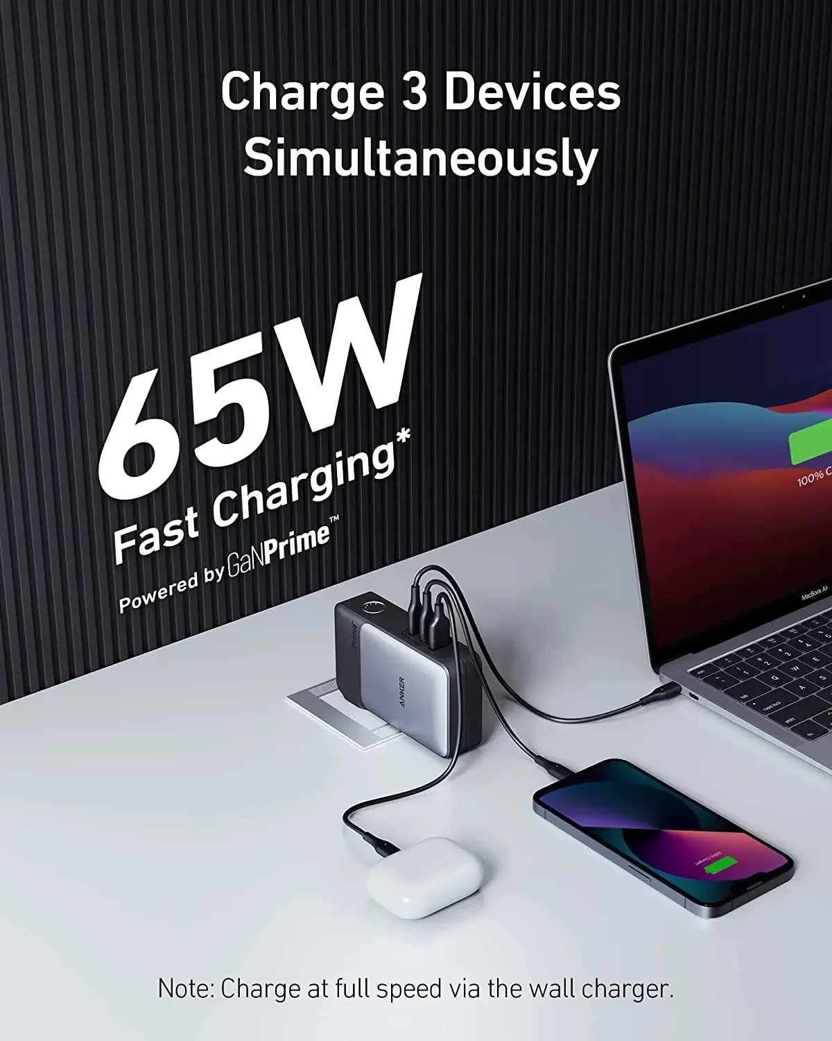 Фото Anker 733 Power Bank GaNPrime PowerCore Гибридное зарядное устройство 2-в-1, 65 Вт, 10000 мАч, 30 Вт, портативное зарядное устройство USB-C с настенным зарядным устройством 65 Вт №2