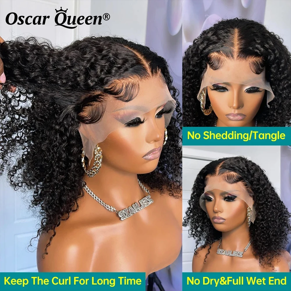 

13X4 Pixie Cut Lace Front Wig Human Hair Wigs For Women Short Bob Kinky Curly Lace Frontal Wig Water Deep Wave Pre Plucked 180%