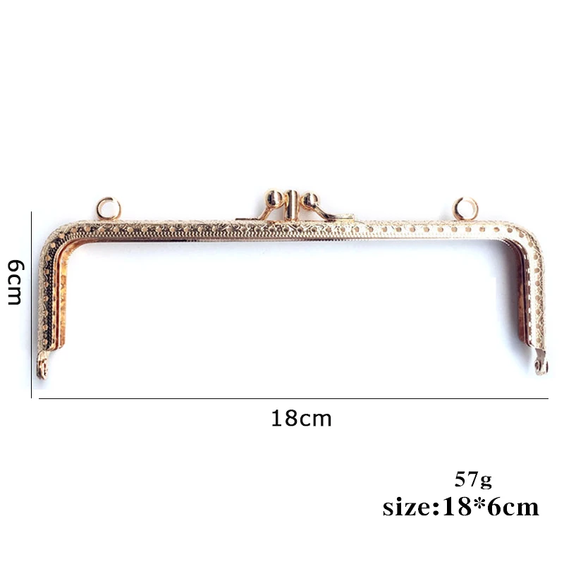 10pcs/lot 18cm Metal Purse Frame for Women Clutch Bag Handle Double Kiss Clasp Lock for Handbag Hardware Bag Part & Accessories