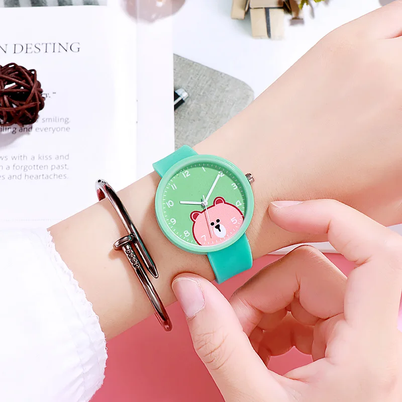 

2022 New 1PC Kids Watches Boys Girls Cute Cartoon Bear Silicone Children's Watch Women Ladies Quartz Wristwatches Gifts Clock