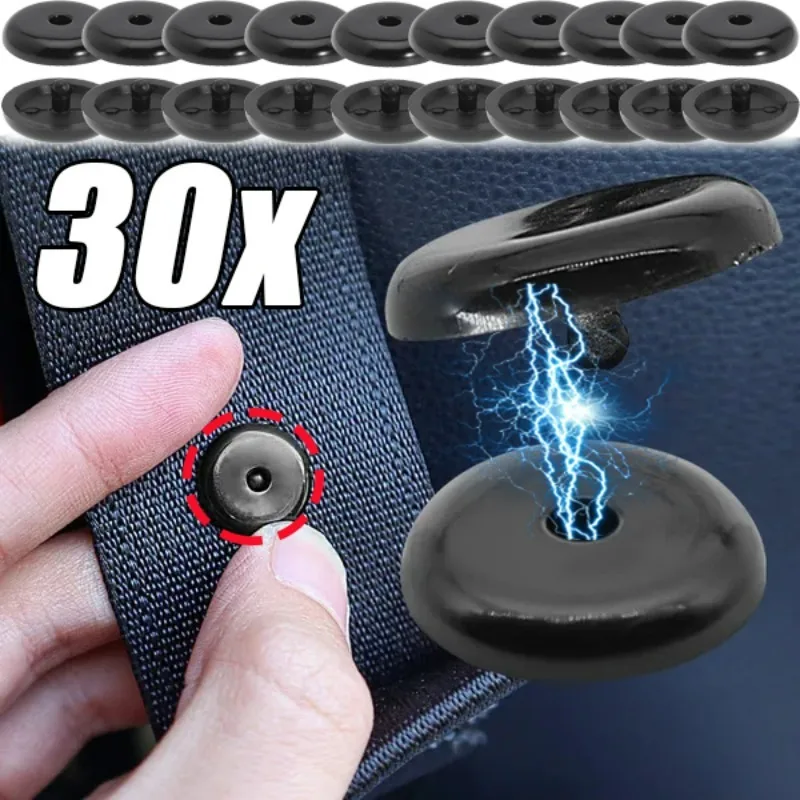 

30-10PCS Car Safety Seatbelt Stopper Buckle Adjust Seat Belt Spacing Limit Stop Plastic Anti-slip Button Retainer Car Interior