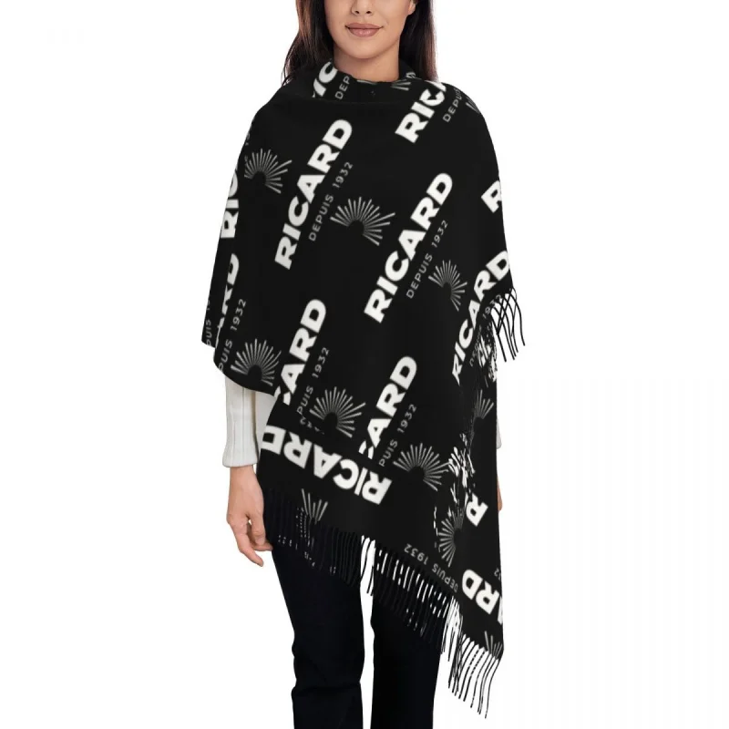 

Logo Scarf Wrap for Women Long Winter Warm Tassel Shawl Unisex Scarves
