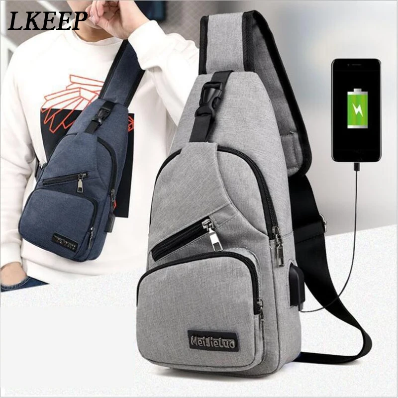 

USB Charging Bag Travel Accessories Men Anti Theft Travel Wallet Chest Bag School Short Trip Packing Organizer Messengers Bags