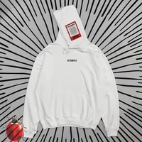 big red embroidery patch text tag label vetements men women hoodie sweatshirts