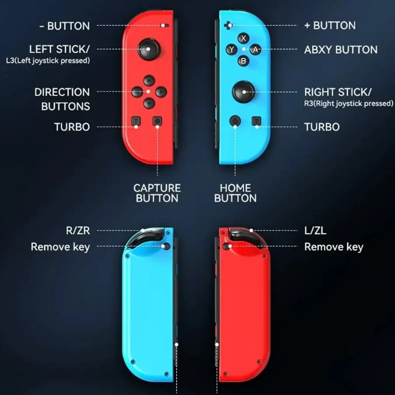 Контроллер джойстика (левый/правый) для переключателя с двойной вибрацией/RGB Light