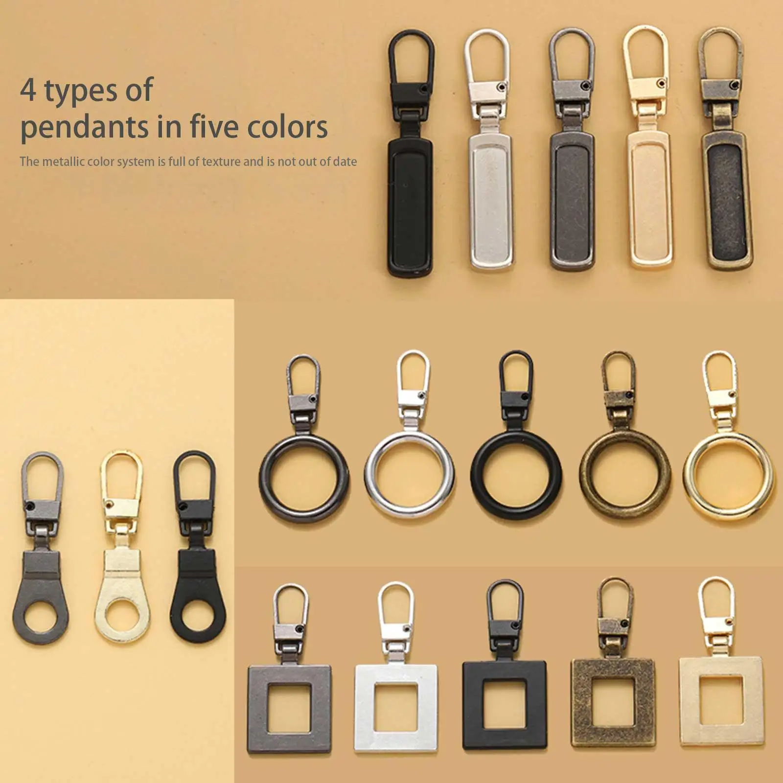 1pc Universal Fashion Metal Zipper Replacement Repair Kits For Slider Sewing Diy Craft Kit Pull |