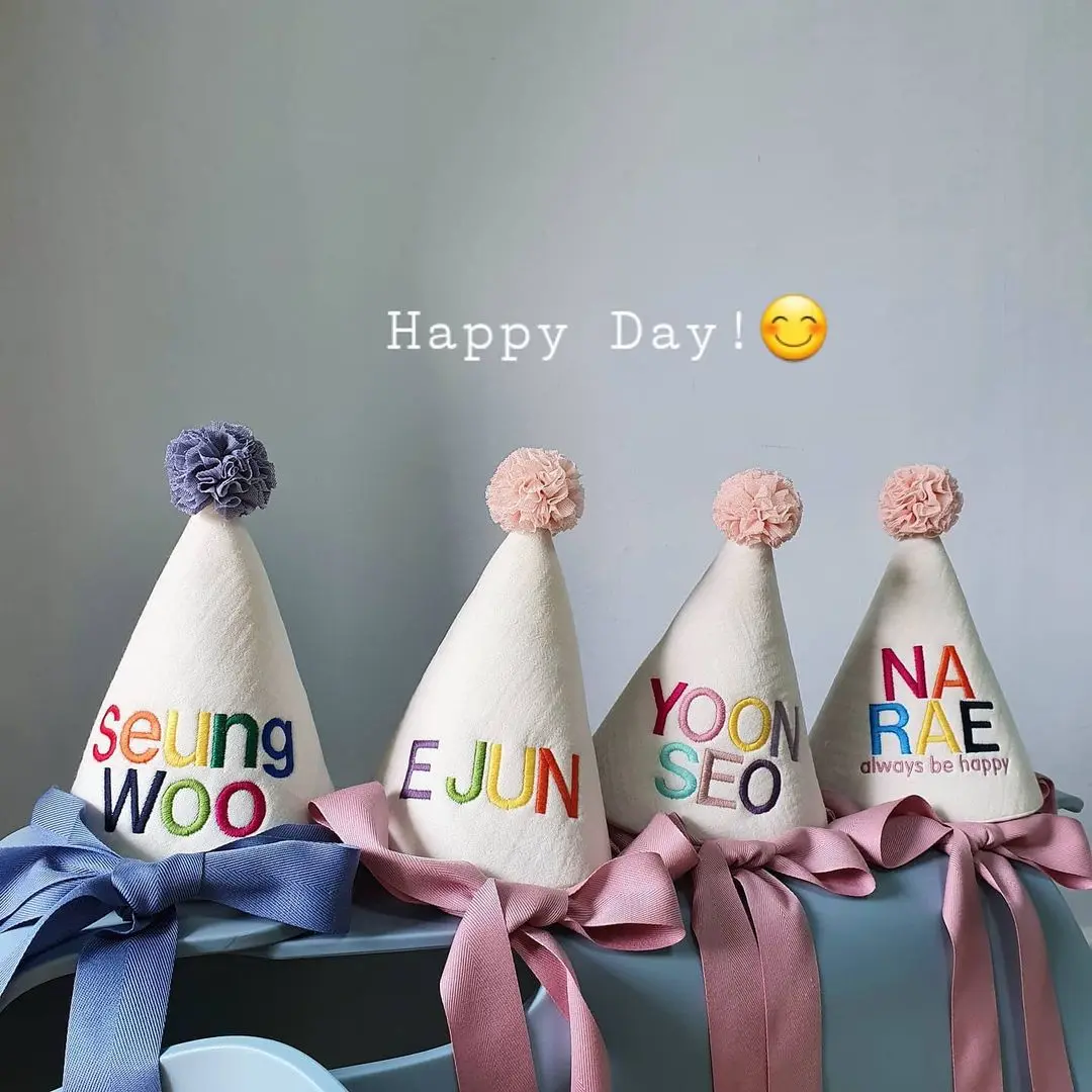 

Korean Felt Birthday Hat Creative DIY Crown Hats with Rope Cute Kids Pet Dog Bow Party Caps Christmas New Year 2022 Decoration