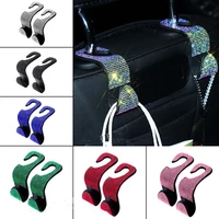 car seat back hook diamond bling rhinestones hanger auto back universal headrest mount storage holder car interior accessories