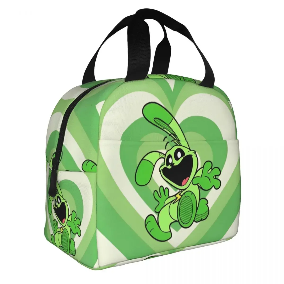 Изолированная сумка для ланча с улыбающимися животными игр Термосумка