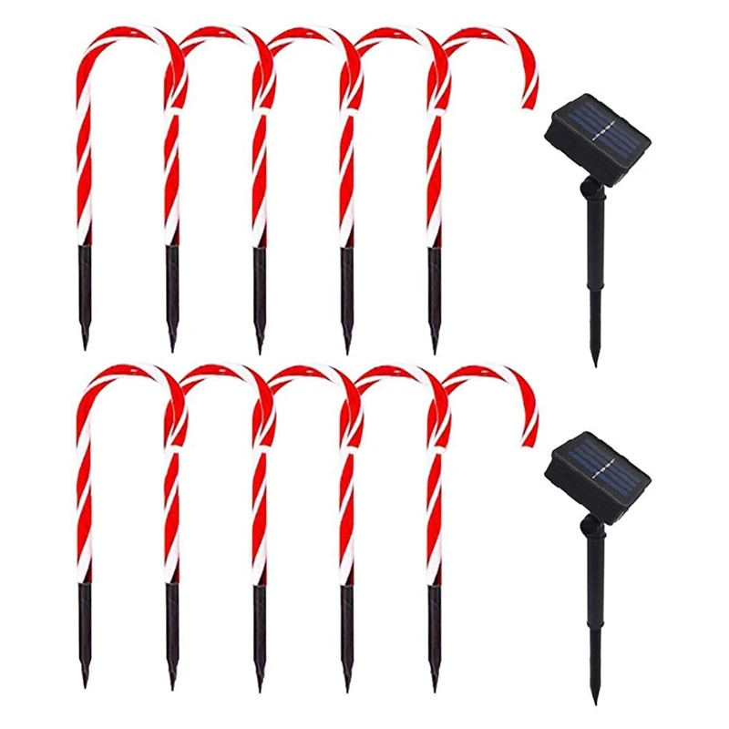 

New Christmas Cane Lights Solar Candy Cane Lights Pathway Markers Festival Cane Solar Outdoor Garden Decoration Lights
