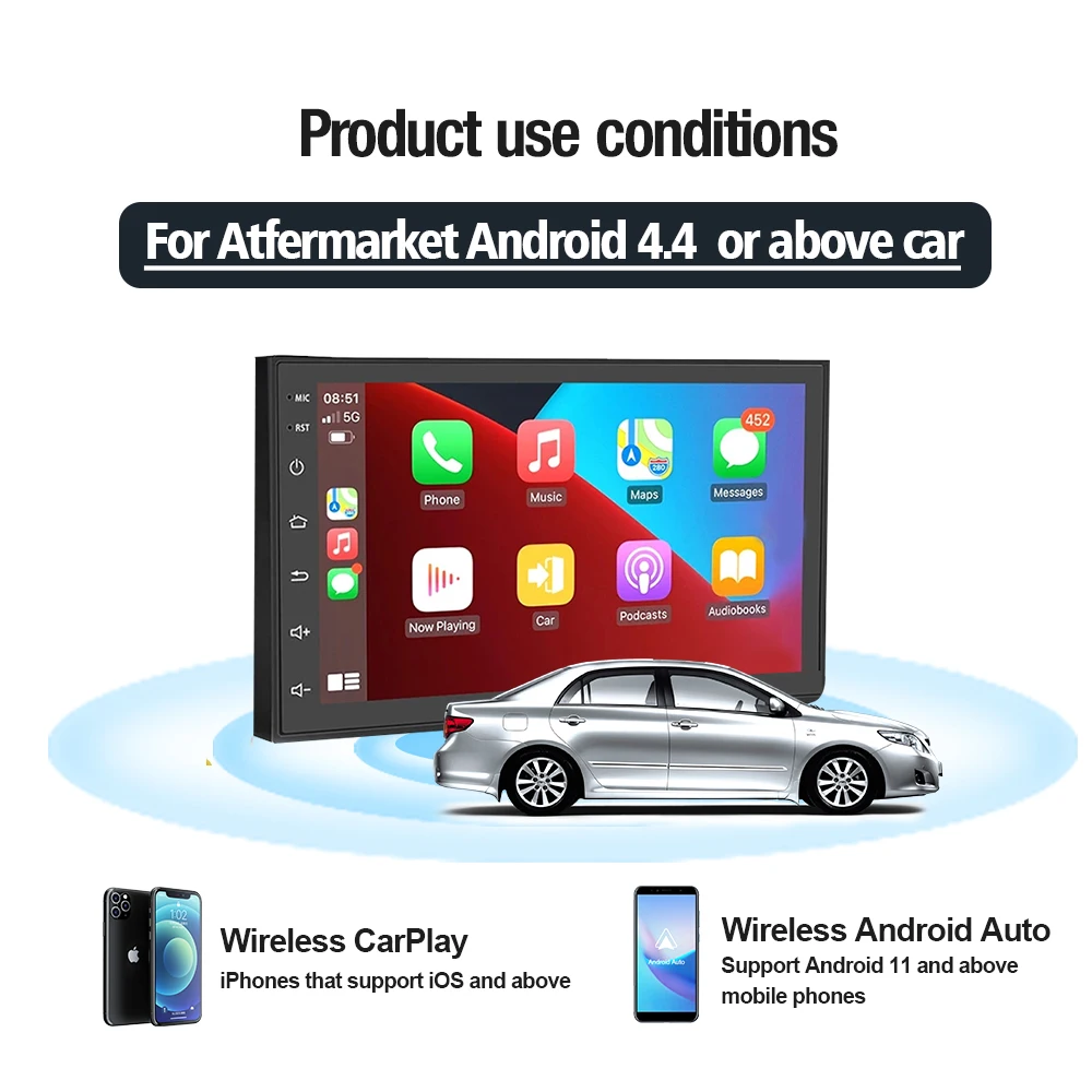 Carlinkit Wireless CarPlay и Android Auto Dongle для Android Автомобильный навигационный плеер USB-адаптер Зеркальный экран Spotify Waze CCPMA (art.: 3920cbae92dcd) - 3920cbae92dcd