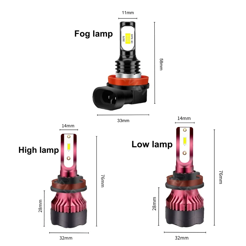 Автомобильные светодиодные лампы для фар HID белые противотуманные фары дальнего